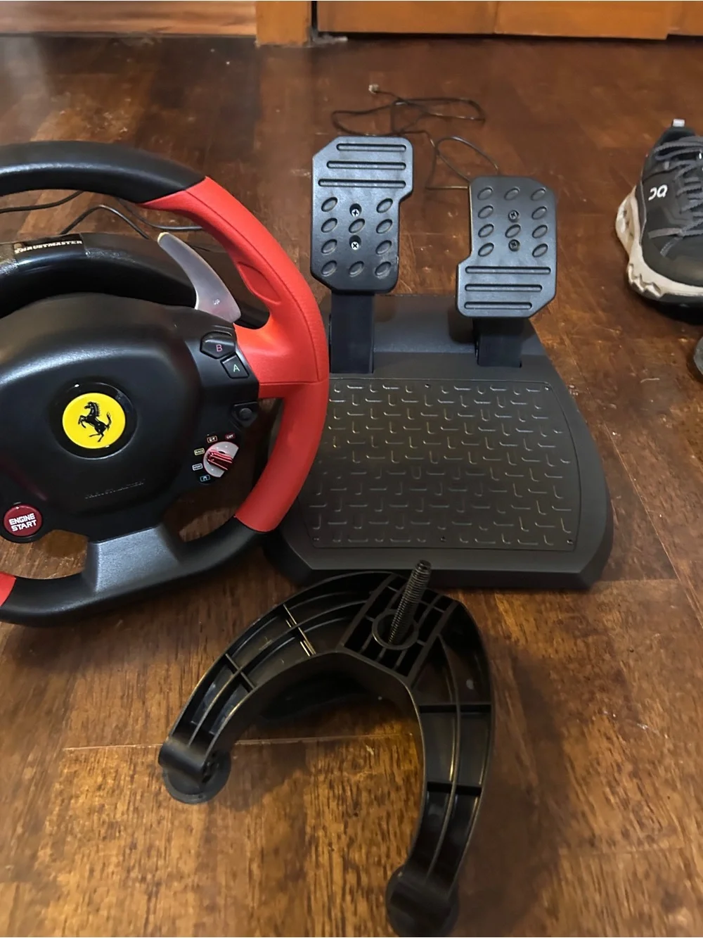 Ferrari Red and Black Racing Wheel with Pedals - Steering Controller